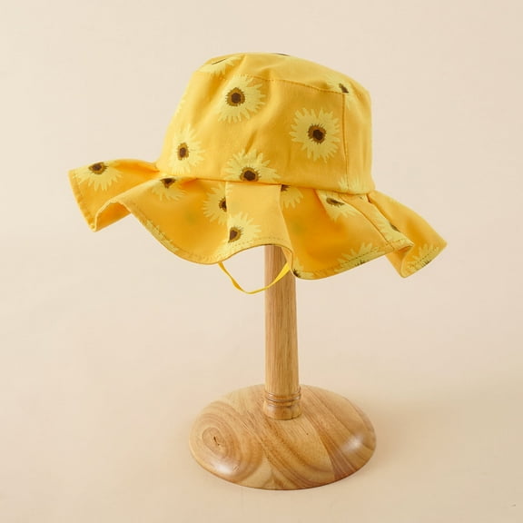 Sun Hat for Baby Girls Boy Cute Flowers Print Toddler Bucket Hat UPF 50 Beach Hat Summer Outdoor Sun Protection Hat