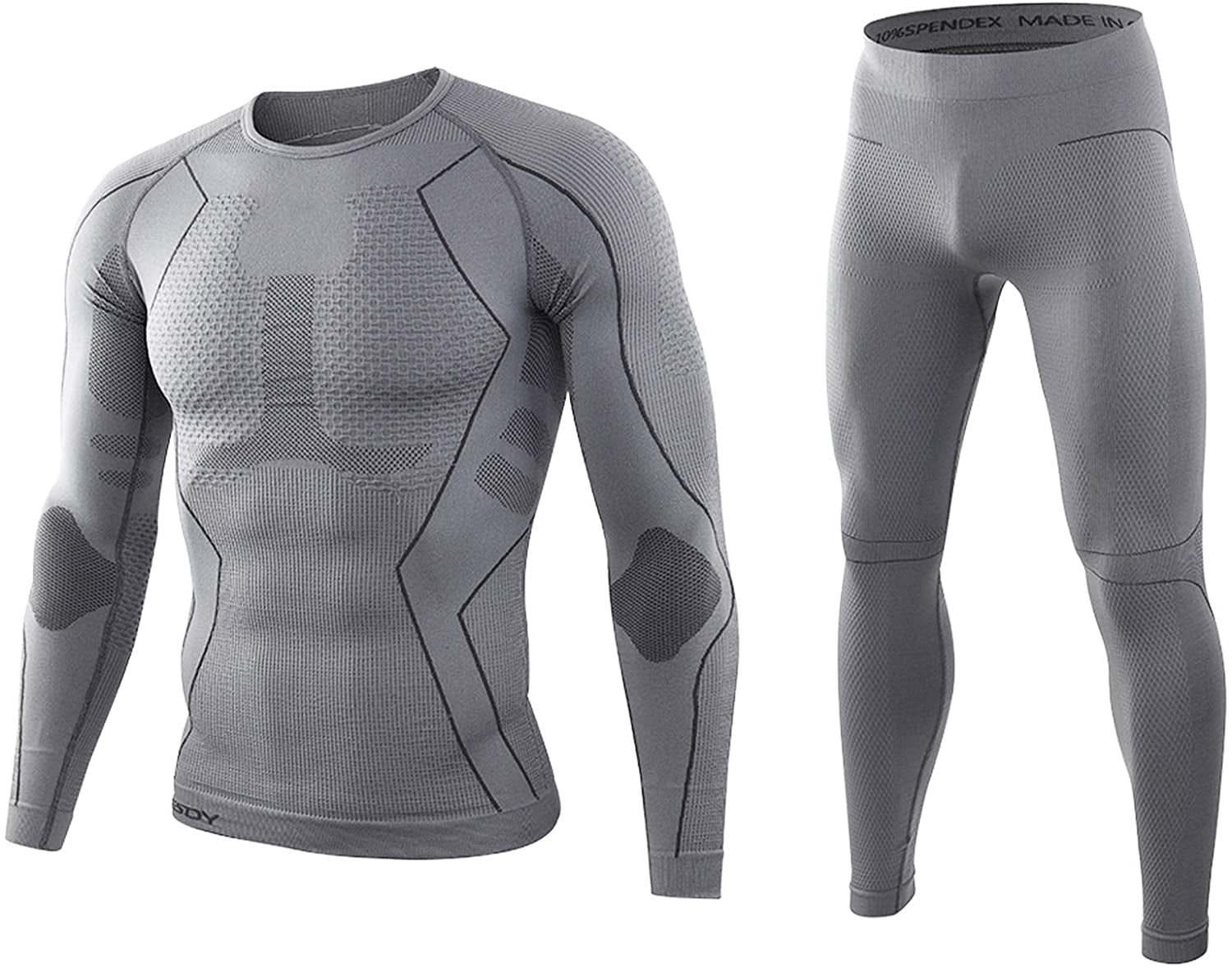 Men's Thermal Underwear Set Fleece Lined Top and Bottom Ultra Soft Winter Gear Sport Quick 