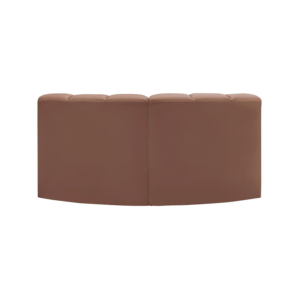 Meridian Furniture Arc Cognac Vegan Leather Modular Sectional