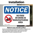 thumbnail image 3 of (2 Pack) No Food Or Drink In Manufacturing Area Sign, 3 of 7