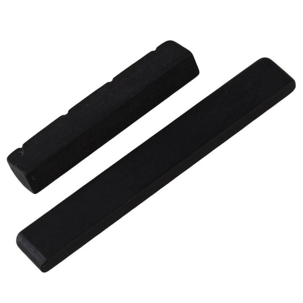 Tuerca de ukelele Sunnimix 1 Set Slotted Saddle Nut Ebony Negro para Guitarra