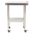 thumbnail image 3 of Lisonu 24x15 Inch Stainless Steel Prep Table, Heavy Duty Commercial Work Table with Backsplash, Adjustable Undershelf and Locking Casters for Kitchen, Restaurant, Garage, 3 of 9