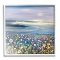 Stupell Industries Moonlit Lake Meadow Painting White Framed Art Print Wall Art, Design by Emma Catherine Debs