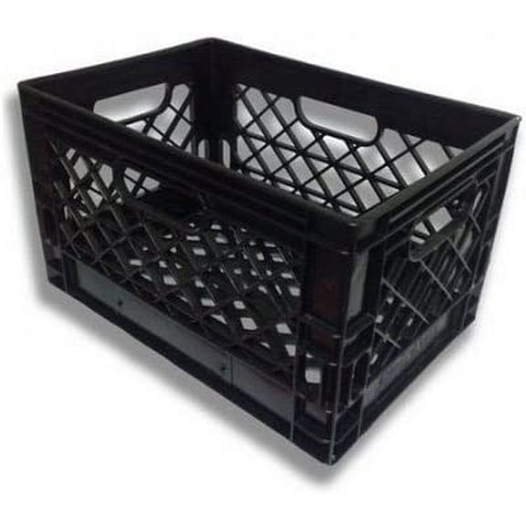 (3 Pack Black) Heavy Duty Rectangular Stackable Dairy Milk Crates - Save on shipping!!!!