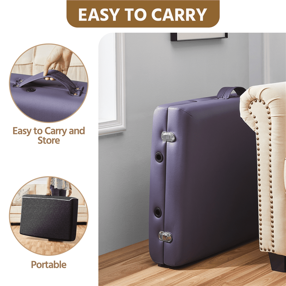 Renwick Adjustable Massage Bed with Headrest and Armrest, Lavender