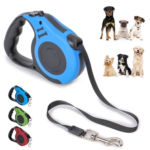 Deago Retractable Dog Leash 16.5ft Heavy Duty Pet Walking Leash with Anti-Slip Handle Tangle-Free One-Hand Brake (Blue)