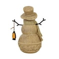 thumbnail image 2 of Ganz Carved Wood-Look Snowman - One Figurine 7.75 Inch, Polyresin - Winter Stick Arms Scarf Mx188588 Lantern, 2 of 3