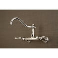 thumbnail image 2 of Kingston Brass KS3246BL Vintage Wall Mount Bathroom Faucet, Polished Nickel, 2 of 5