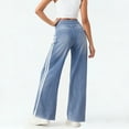 thumbnail image 5 of KKBOTIVE Women Sweatpant Jeans Fashion Denim Pants High Waisted Stretchy Pull On Wide Leg Jeans with Pocket Light Blue, Size: S, 5 of 5