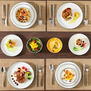 vancasso 12 pcs Dinnerware Sets, Plates and Bowls Set for 4, Ceramic Dinner Set, White