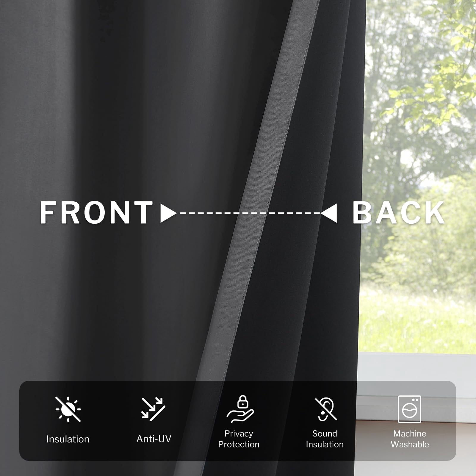 Niubier Blackout Curtains 84 inch Length 2 Panels Set,Gray Thermal Insulated Long Curtains, Room Darkening Grommet Drapes for Bedroom Living Room Window (W52 x L84)