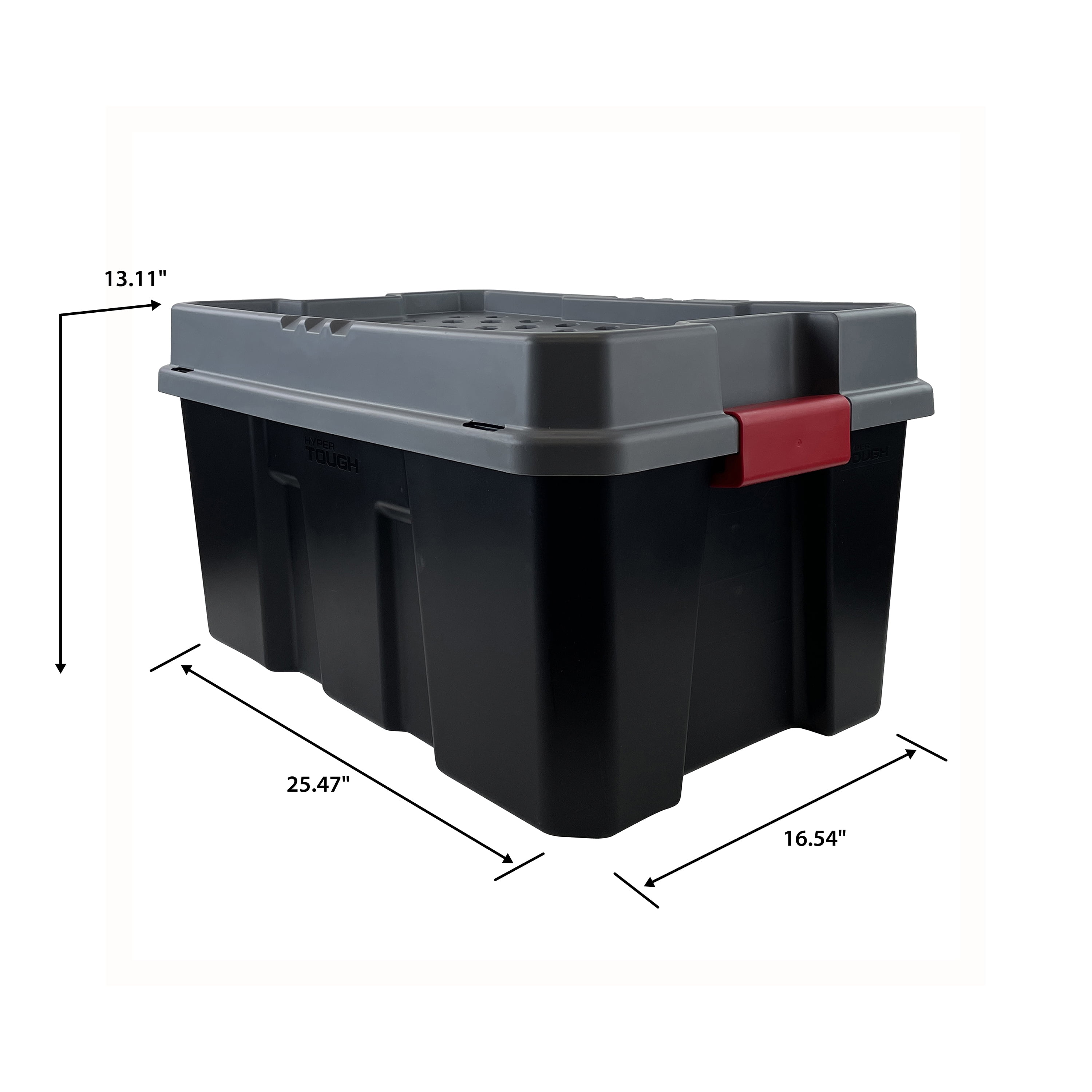 Hyper Tough 14 Gallon Plastic Material Storage Tote, Black