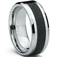 thumbnail image 1 of 8MM Men's Tungsten Carbide Ring Wedding Band W/ Carbon Fiber Inaly size 6.5, 1 of 5