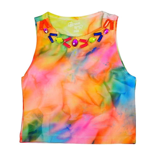 Flowers by Zoe Flowers by Zoe Girls Sleeveless Cropped Top 5 Styles Multi Tie Dye / 4