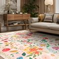 thumbnail image 5 of GUUCHA 2'x3'Area Rugs for Living Room Floral Print Rug Floor Carpet for Bedroom,Cream White, 5 of 6