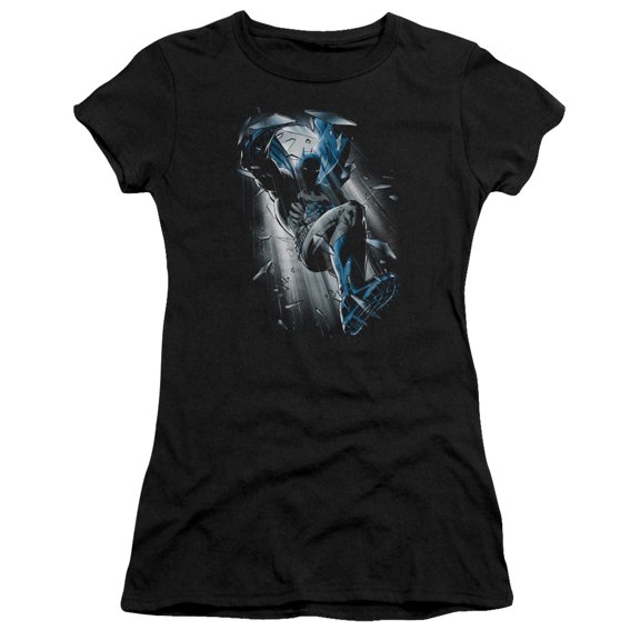 Batman - Bat Crash - Juniors Teen Girls Cap Sleeve Shirt - X-Large