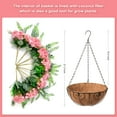 thumbnail image 2 of Artificial Flowers in Hanging Basket Planter for Home Spring Decoration, Silk Hydrangea Outdoor Indoor Arrangements, Metal Coconut Lining Basket with Faux Plant(Champagne), 2 of 5