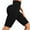 Black, variant on Women's High Waisted Peach Hip Yoga Shorts Textured Compression Tight Butt Lifting Fitness Pants