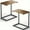 Fire cloud 2 pack, variant on 27in C-Shaped Side Table - 19.7x11.8in Wood Top/Metal Frame - Slide-Under Design for Sofa/Bed - Heavy Duty Living Room & Bedroom Nightstand