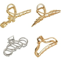 4 Pcs Hair Claw Clips,Large Metal Hair Jaw Clips,Strong Hold Hair Clips,Hair Styling Accessories for Women,Hair Catch Headdresses,Nonslip Shark Claw Clips Clamp,for Women Girls Thin Thick Hair