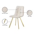 thumbnail image 4 of Meridian Furniture Annie Cream Velvet Dining Chair (Set of 2), 4 of 5
