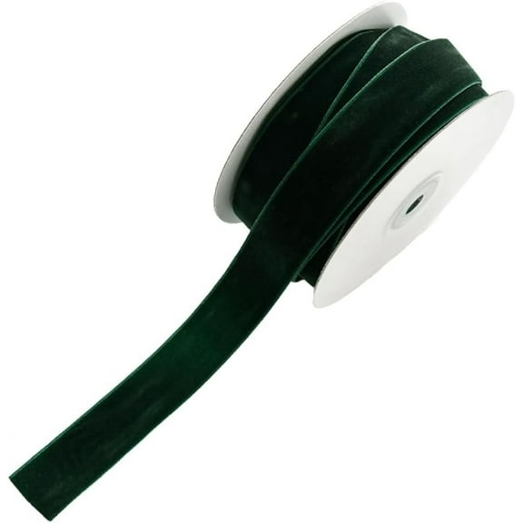 Single Face Velvet Ribbon Ribbon for Bowknot Flower Gift Decoration Dark Green 1 inch(25mm) about 10.94 Yards(10m)/Roll Velvet