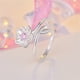 thumbnail image 5 of Anillos para mujer, regalos para mujer, accesorios, flor, damas, personalizado, anillo de dedo abierto, anillo de cola, 5 of 5