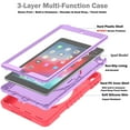 thumbnail image 4 of Dteck iPad 6th/5th Generation Case 9.7 Inch, Heavy Duty Protective Shockproof Case with 360 Rotating Stand/Handle/Shoulder Strap for iPad 6th/ 5th Gen,Red Purple, 4 of 11