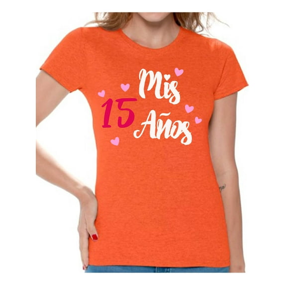 Awkward Styles Mis 15 Anos T Shirt for Ladies Quince Anos Shirts for Girls Birthday Girl Shirt Birthday Gifts for Teens I am 15 T-Shirt for Her Quinceanera Party Clothing White Print Teen Party