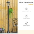 thumbnail image 4 of Outsunny 77" Solar Lamp Post Light, Black Aluminum, Motion Sensor, Adjustable Brightness, 4 of 8