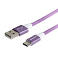thumbnail image 4 of Merkury Innovations High Speed Charge + Sync USB-A to USB-C 6 FT.Fabric Cable Purple, 4 of 5