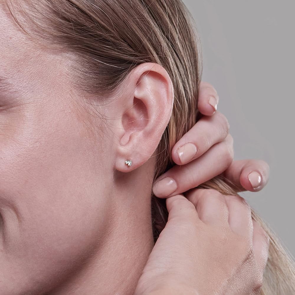 Unique Moments Lab Grown Diamond Accents Stud Earrings for Women|Sterling Silver Jewelry | Gift for Women Men