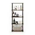 thumbnail image 5 of Furinno Rata 6-Tier Industrial Multipurpose Flat Base Shelf Display Rack with Metal Frame, Wide, Columbia Walnut, 5 of 5