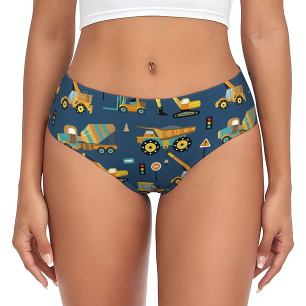 Balery Modern Excavator Ropa Interior de Algodón para Mujer con Dibujo – Braguitas Cómodas y Elásticas, Estilo Clásico-XX-Large