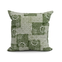 Simply Daisy, 16" x 16" Patches Outdoor Pillow, Green