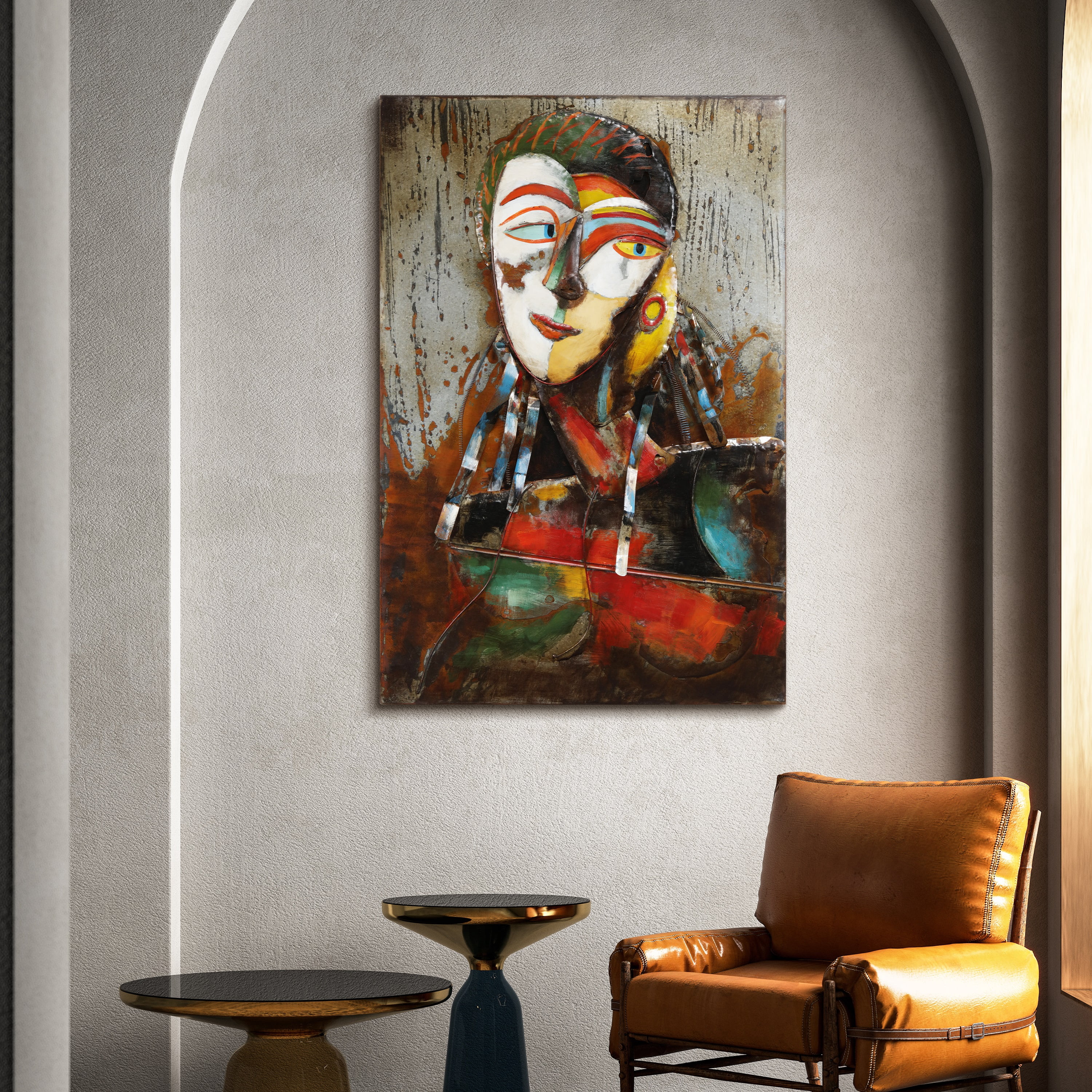 Empire Art Direct "Homme 1" Mixed Media Iron Hand Painted Dimensional Wall Décor