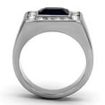 thumbnail image 3 of Luxe Jewelry Designs Men's Stainless Steel Ring with Square Montana Synthetic Glass Stone - Size 13, 3 of 4