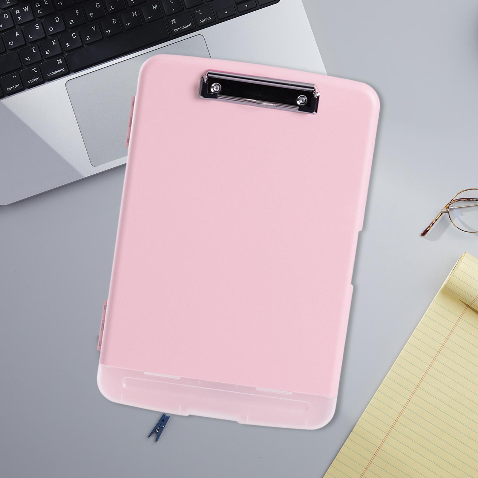 Colaxi Clipboard with Storage And Pen Holder, Clipboard Organizer in A4 Format, Dustproof Clipboard Folder Made of PP for pink