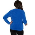 thumbnail image 2 of Alfred Dunner Women's Petite Cable Chenille Pullover Sweater, Size PL, Cobalt Blue, 2 of 4
