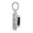 thumbnail image 2 of Sterling Silver Rhodium-plated Polished Lab Created Sapphire and CZ Oval Halo Pendant, 2 of 4