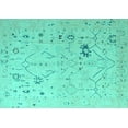 thumbnail image 1 of Ahgly Company Machine Washable Indoor Rectangle Oriental Turquoise Blue Traditional Area Rugs, 6' x 9', 1 of 4