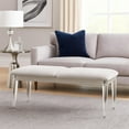 thumbnail image 6 of Veda Accent Bench - Light Gray Boucle - Pearl White Wood Finish -54 Inch, 6 of 6