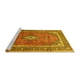 thumbnail image 2 of Ahgly Company Machine Washable Indoor Rectangle Medallion Yellow Traditional Area Rugs, 6' x 9', 2 of 4
