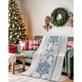 thumbnail image 2 of Christmas Snowflake Flannel Blanket for Bed,Travel and Camping, Blue Vintage Winter Vintage Abstract Super Soft Cozy Blanket for All Seasons 32"x48", 2 of 6