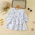 thumbnail image 4 of Toddler Girls' Long Sleeve Print Dress Casual Dresses Spring Fall Clothes,Size 4-5 Years, 4 of 4