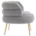thumbnail image 7 of Royard Oaktree Accent Chair with Ottoman Upholstered Round Back Leisure Chairs with Gold Metal Legs Modern Teddy Boucle Chair and Footrest Set Single Sofa Chair for Living Room Bedroom， Gray, 7 of 7