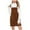 Brown, variant on Womens Casual Comfortable Pocket Zipper Adjustable Buckle Suspender Skirt