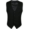 HISDERN Men's Suit Vest Black Business Formal Dress Waistcoat Vest with