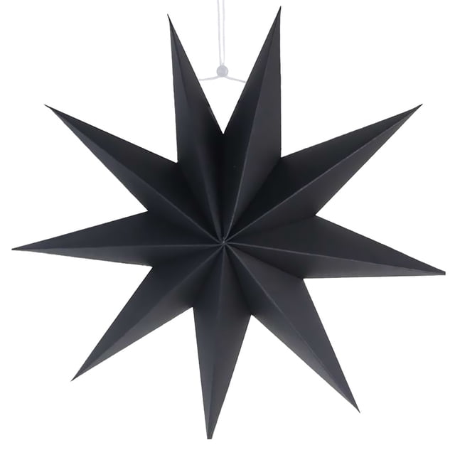 3pcs Paper Lamp Shade Handmade Star Lantern Environmentally Friendly Lamp Accessory 30cm(Black)