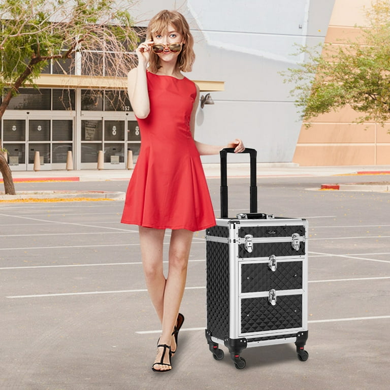 Rolling suitcase cheap with drawers